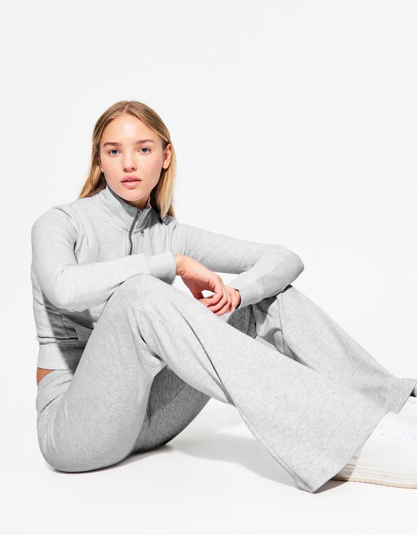 Flared trousers-Grey