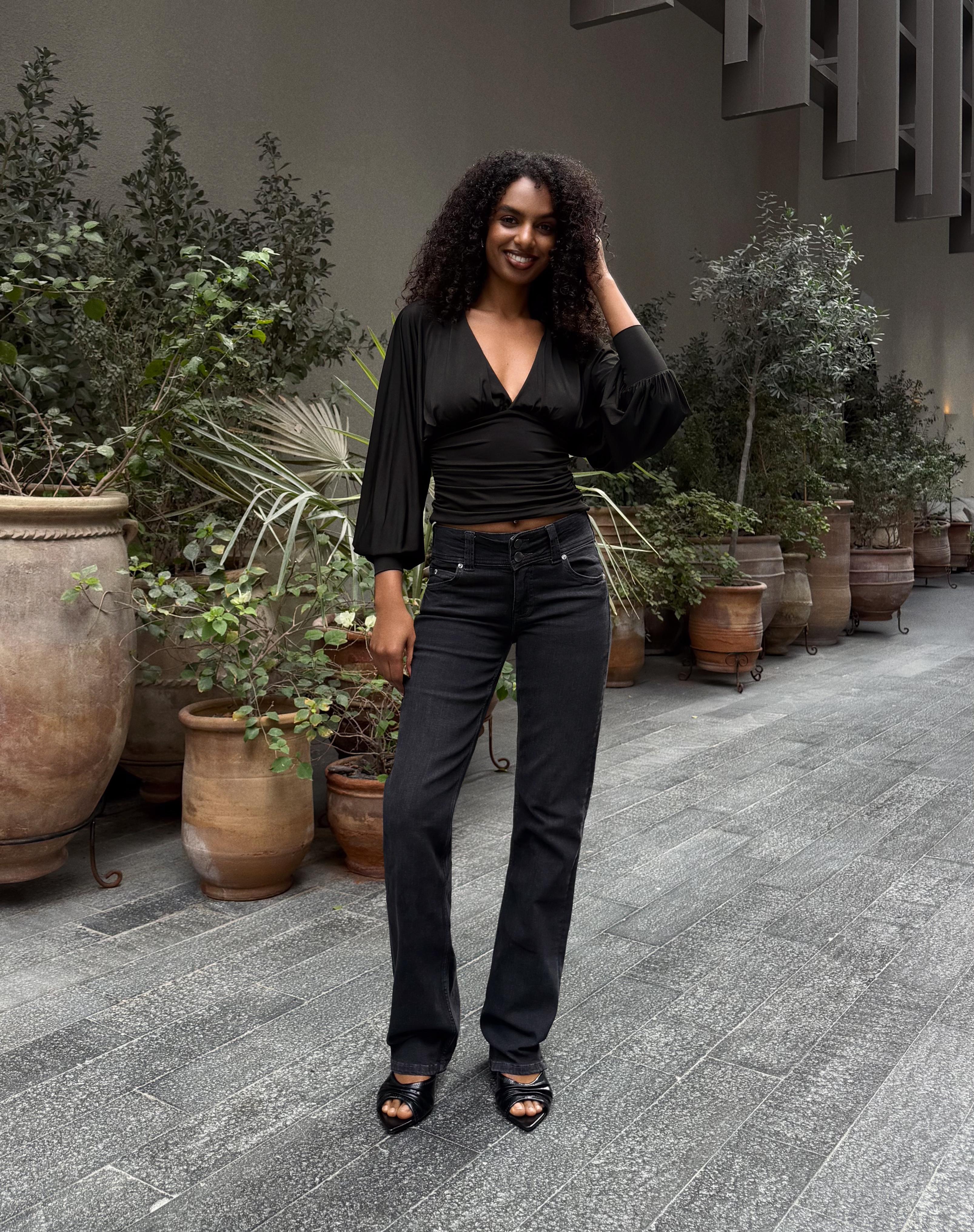 Uzun kollu büzgülü top - Görsel 60