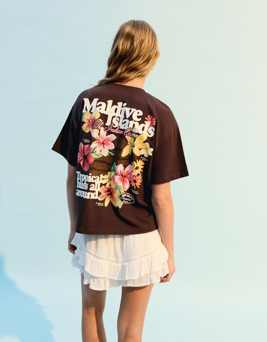 Printed short sleeve oversize T-shirt