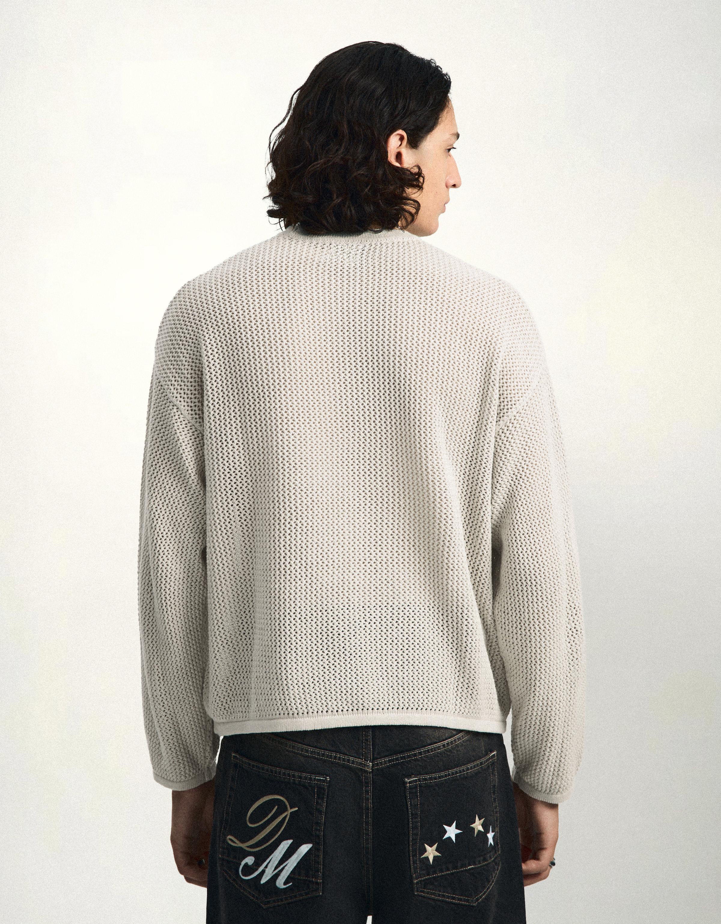 Mesh print jumper — Stone