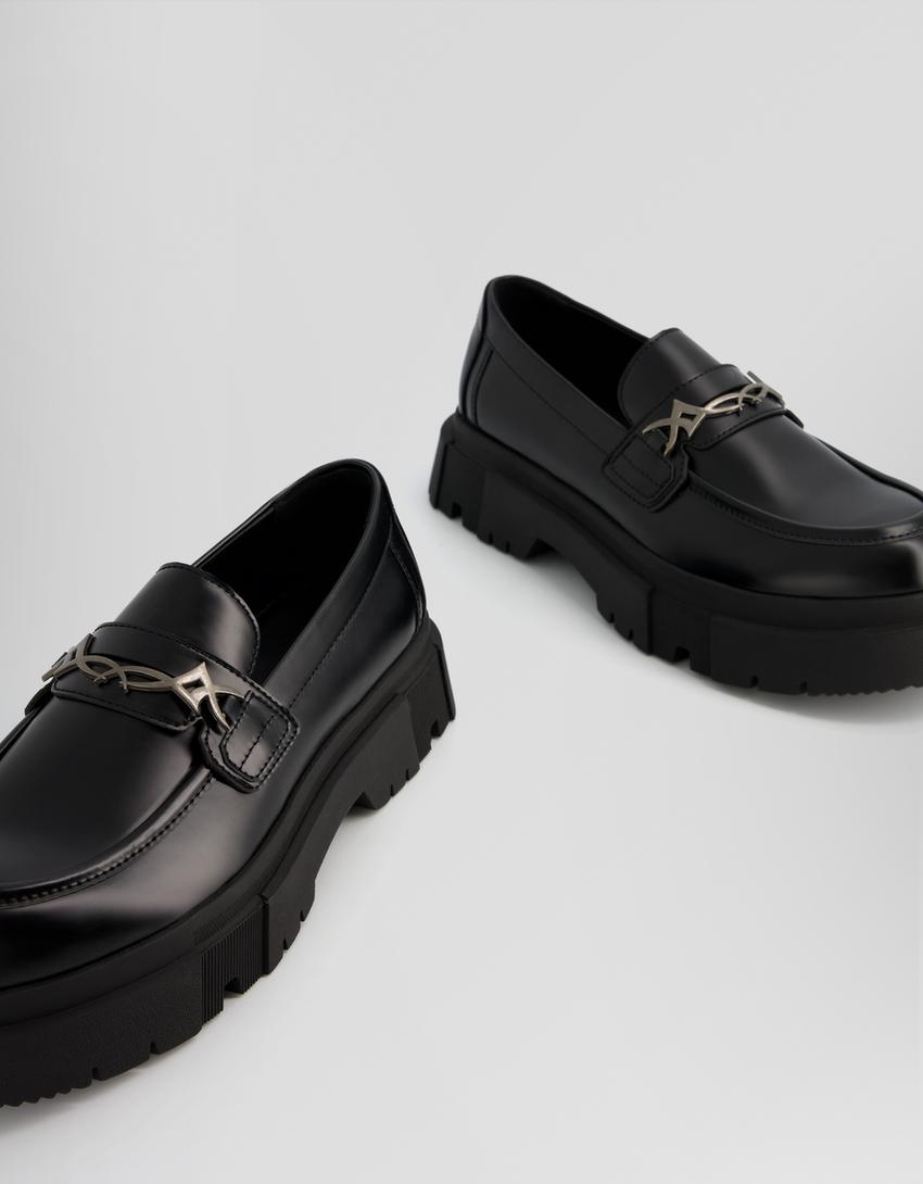 Mocassins semelle crantée homme-Noir-3