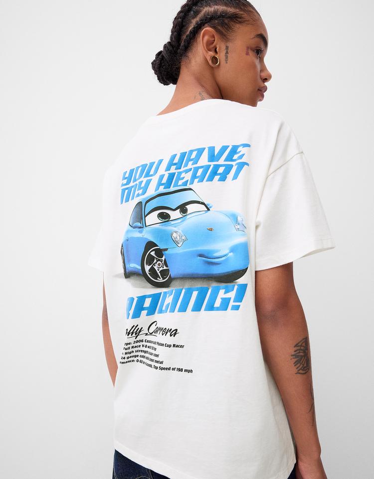 Kısa kollu araba baskılı t-shirt