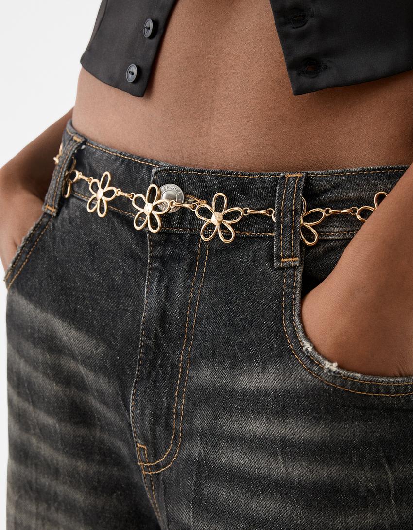 Flower chain belt-Gold-1