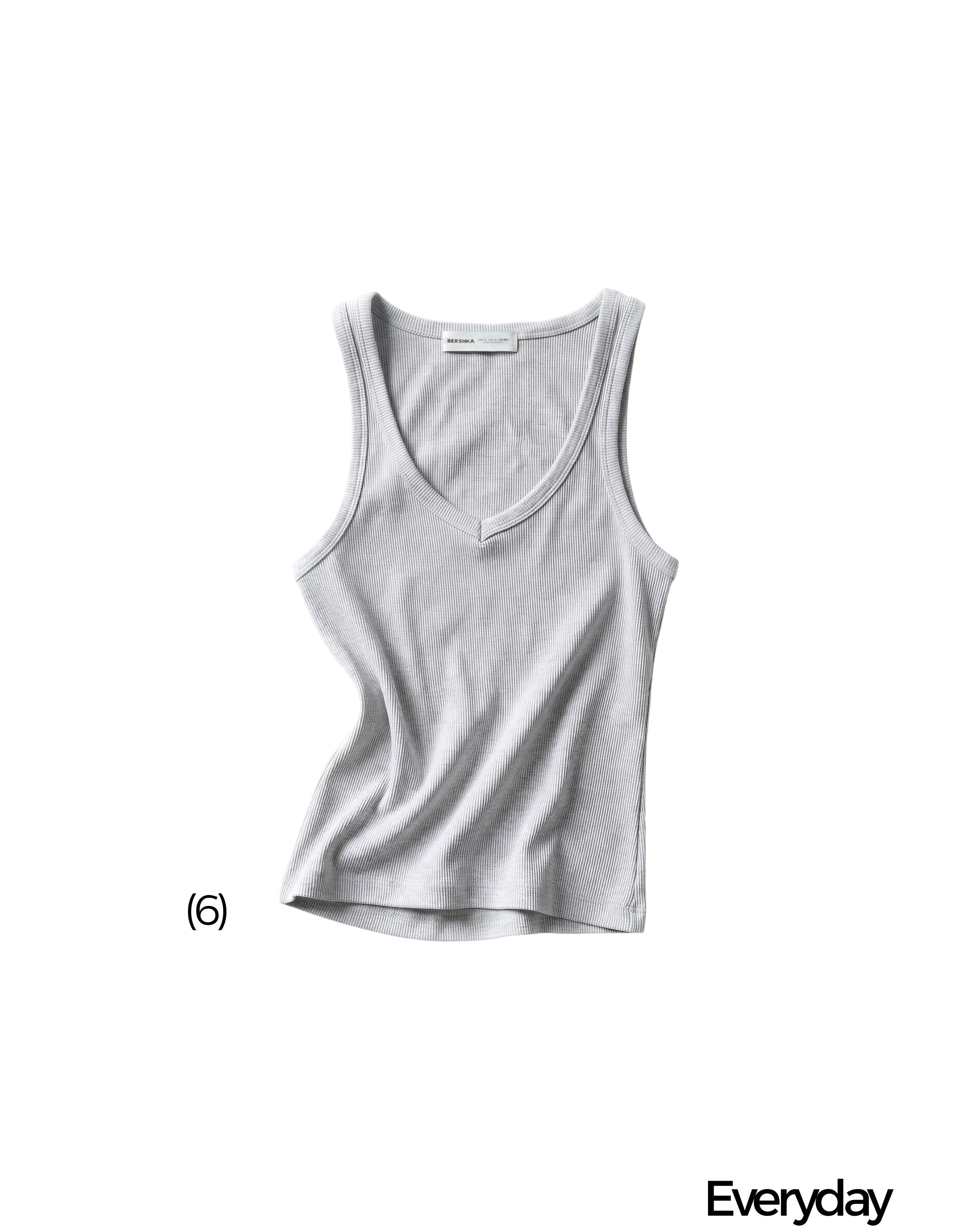 V-neck strappy vest top — Grey
