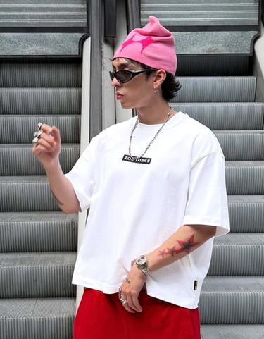 Star knit beanie — Pink 1