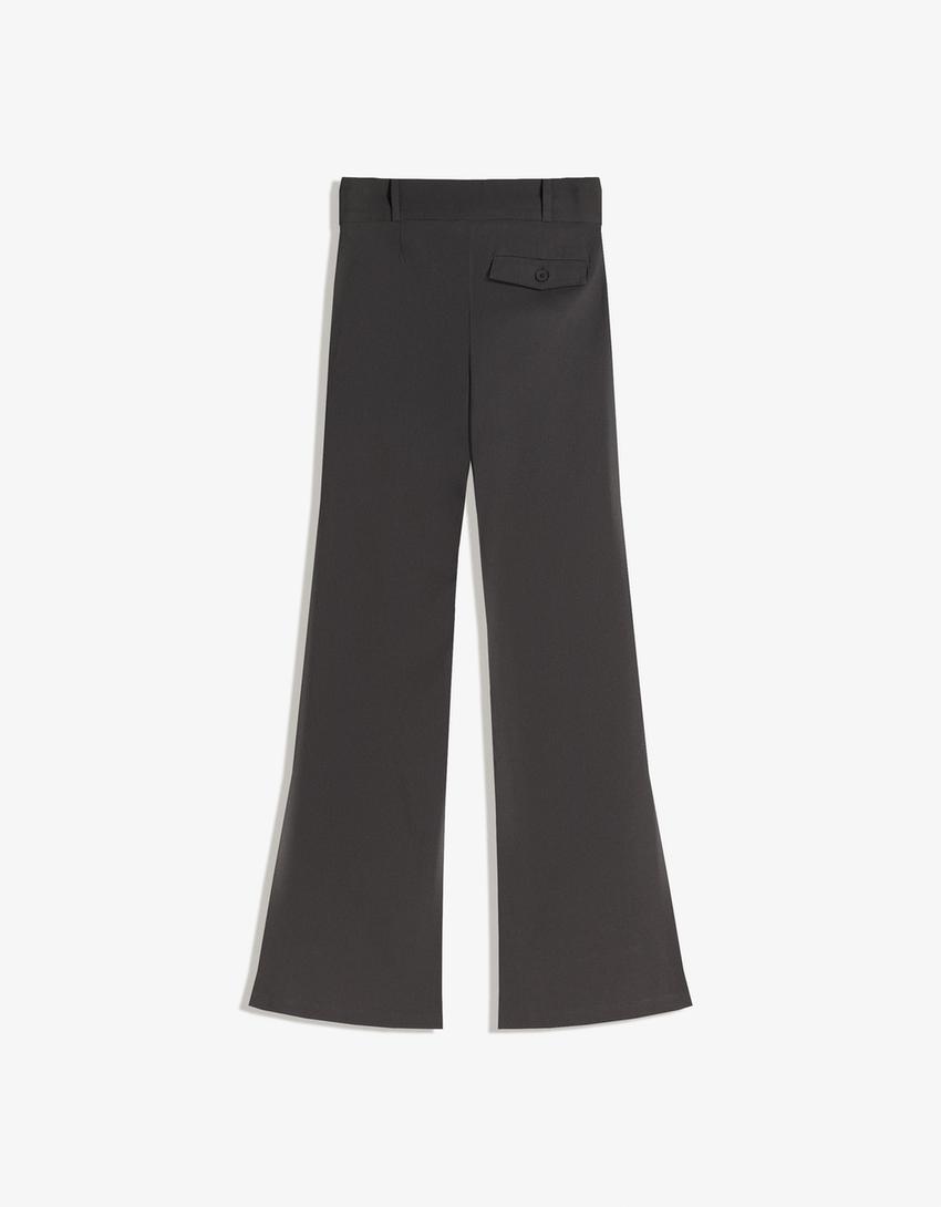 Pantalón flare bengalina-Gris