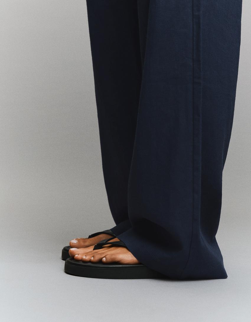 Pantalón goma cintura-Azul