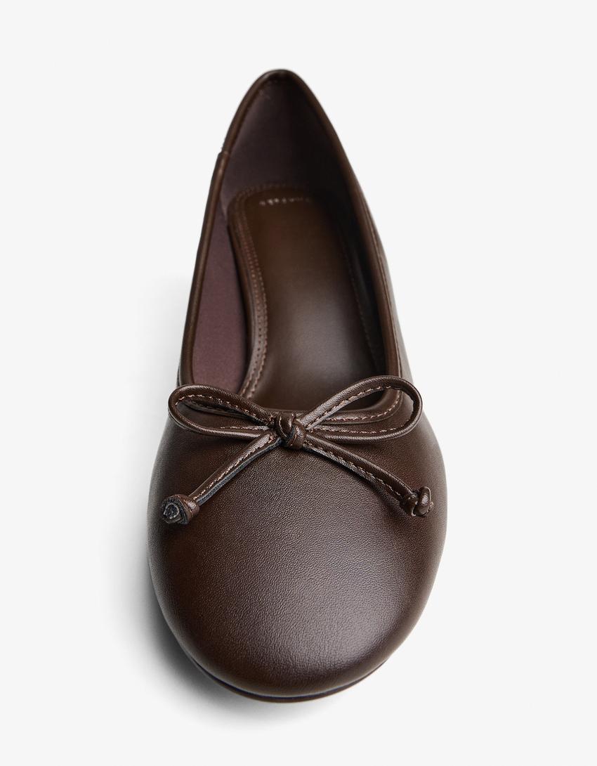 Heeled ballerinas-Brown