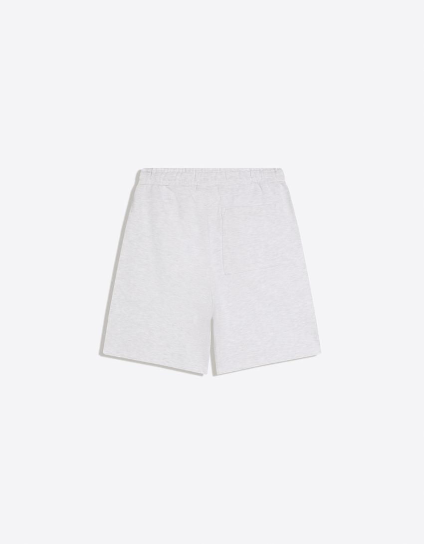 Bermuda felpa básica-Gris