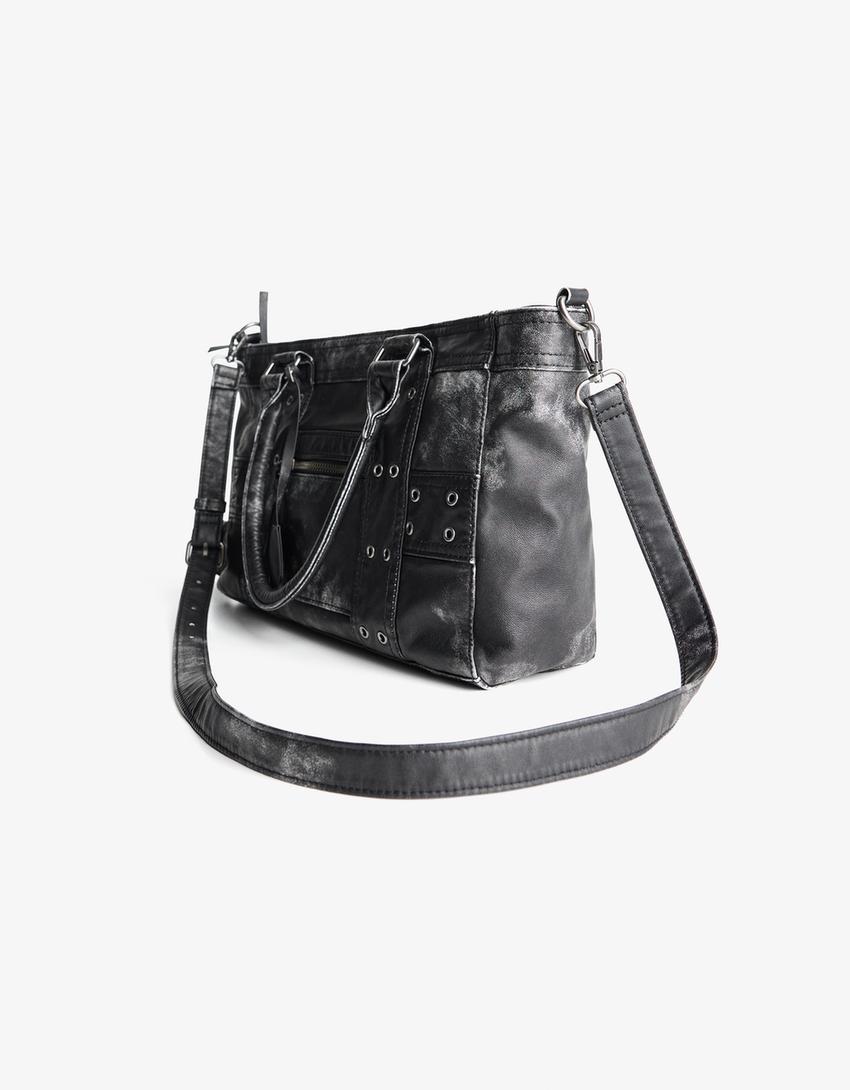 Crossbodytas met studs-Zwart