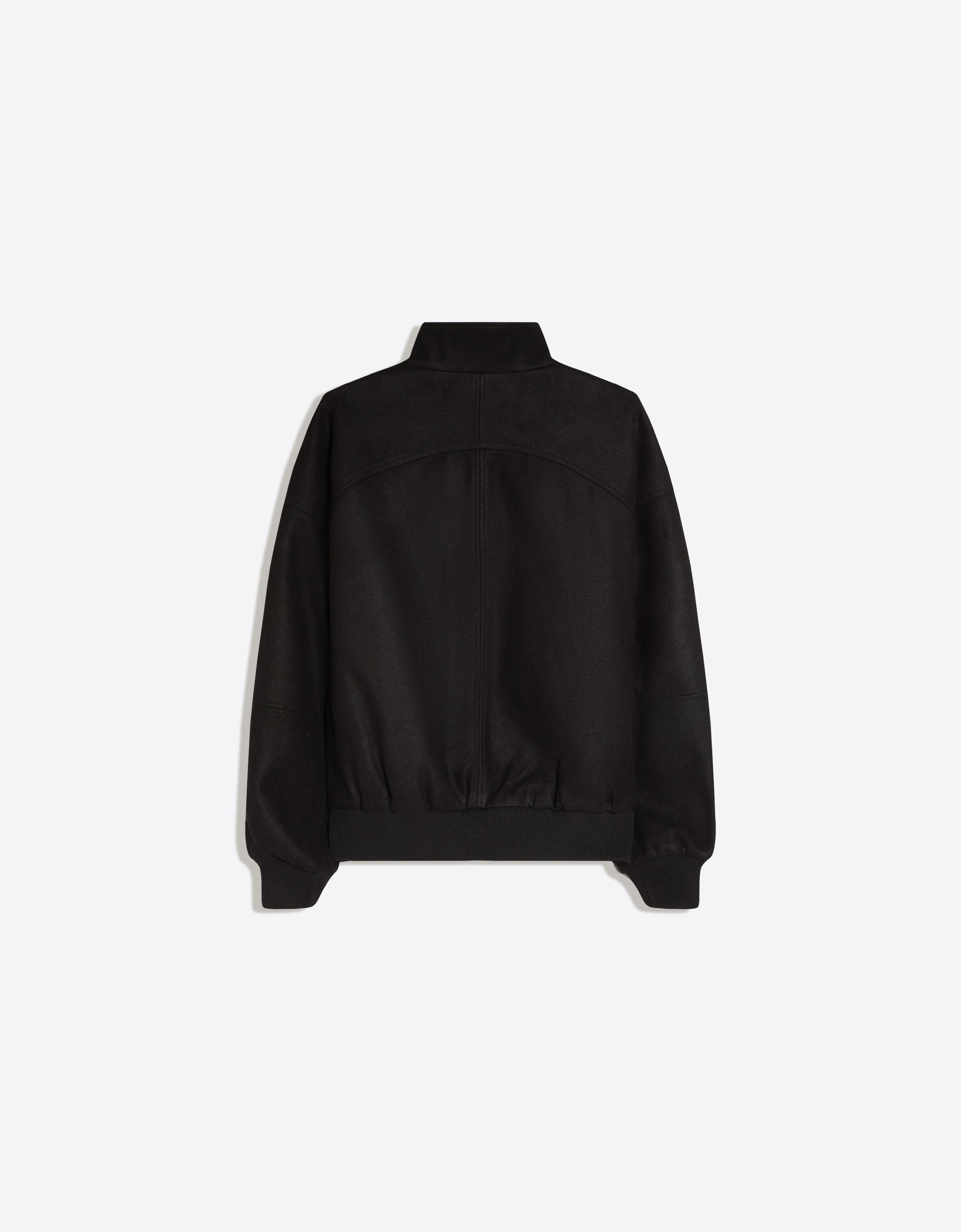 Felt-effect bomber jacket — Black