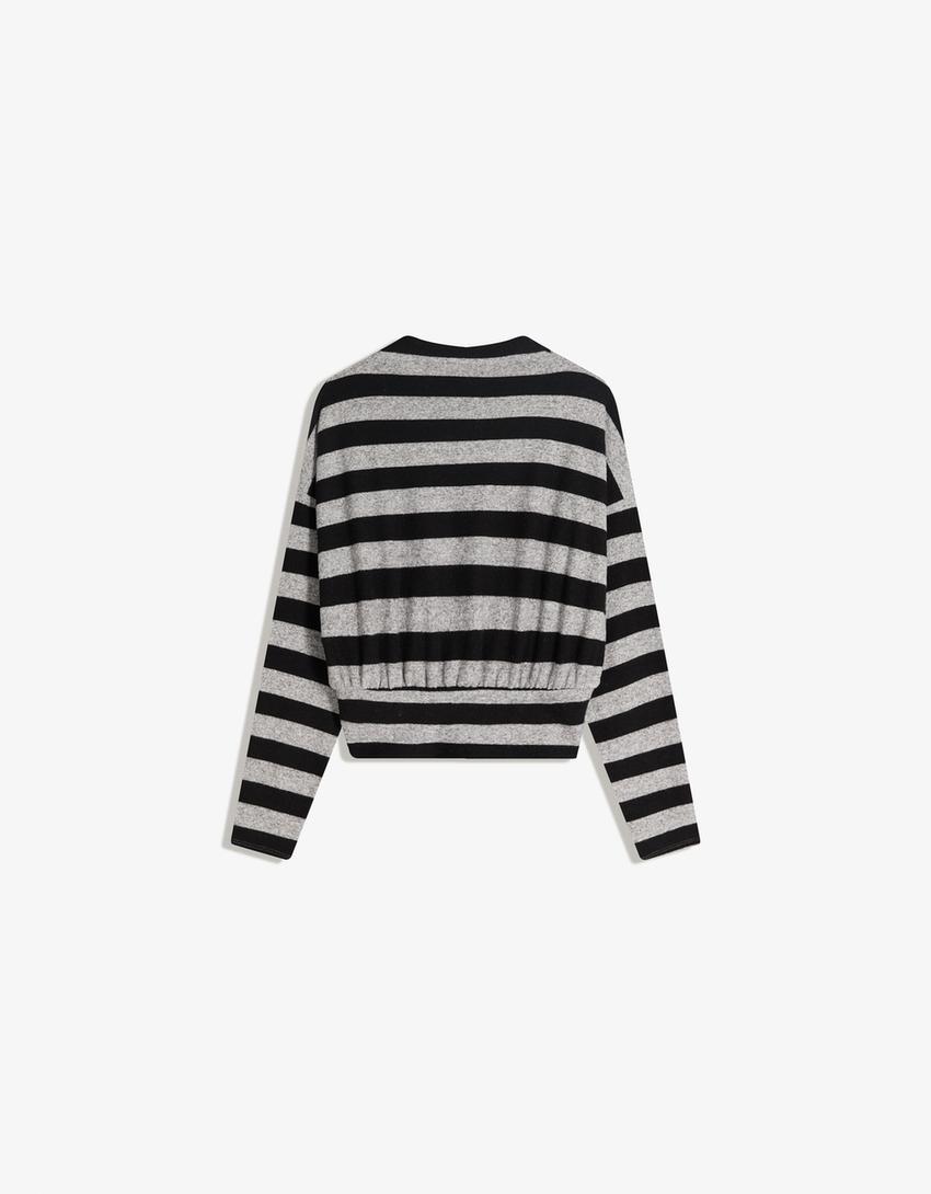 Mock neck jumper-Dark grey