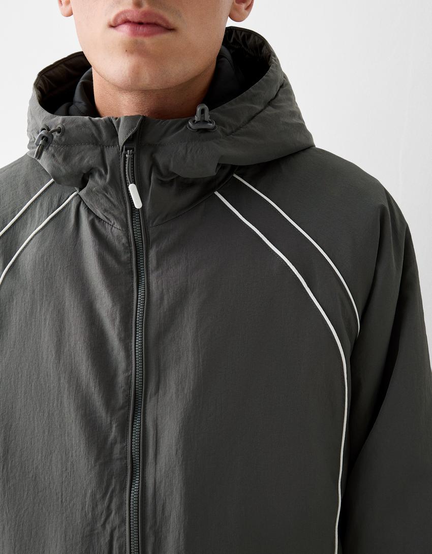 Casaco capuz técnico contraste-Cinzento-escuro-5
