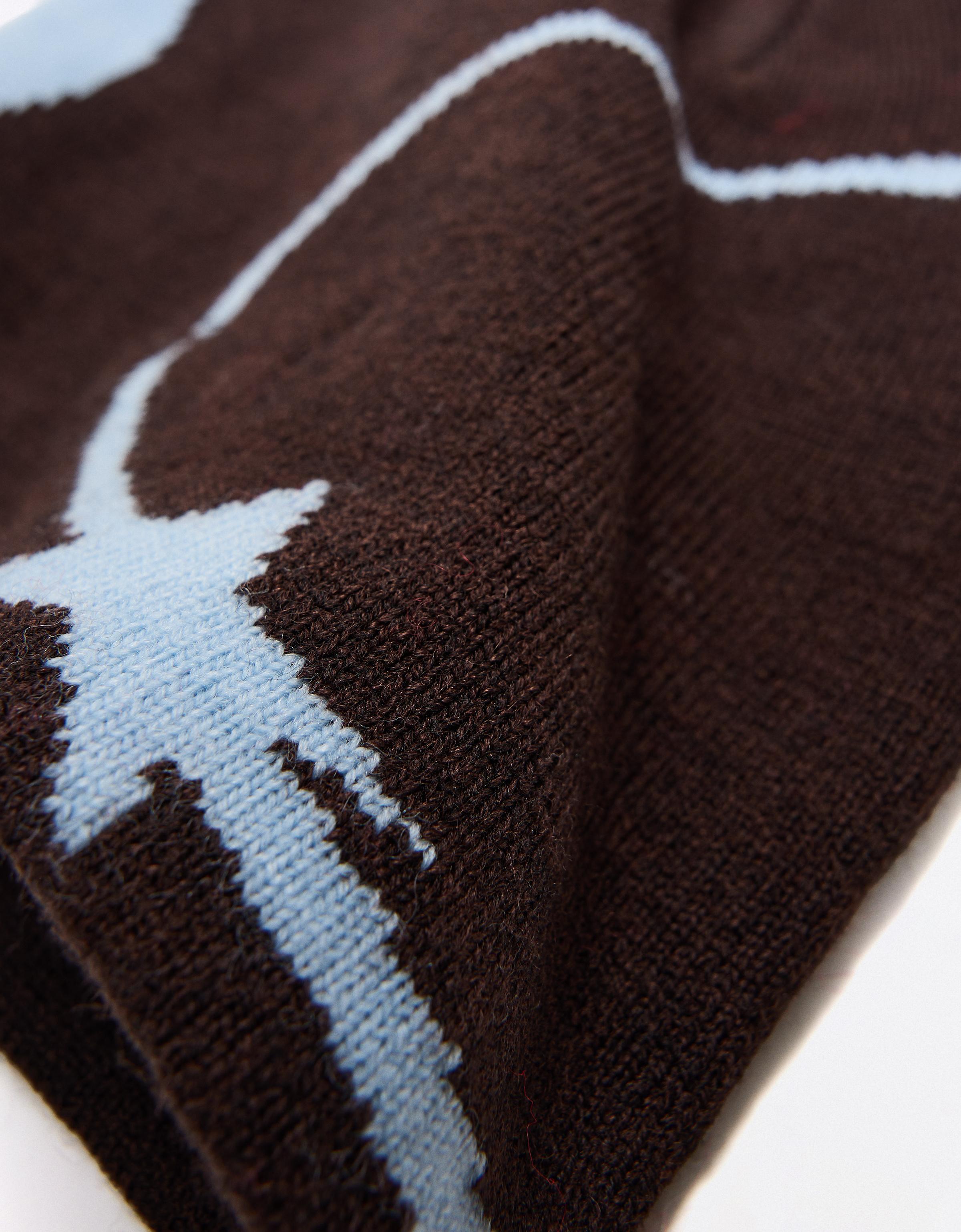 Graphic knit beanie — White