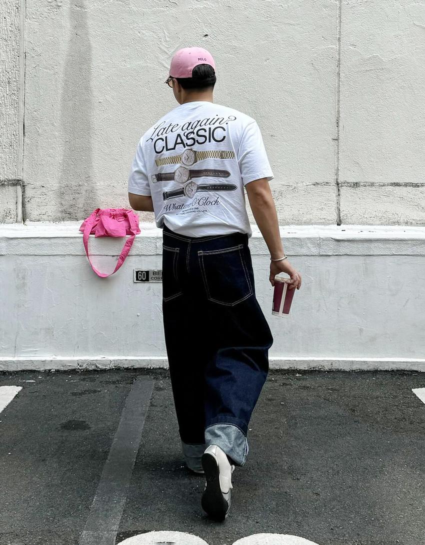 T-shirt manga curta com estampa-Branco