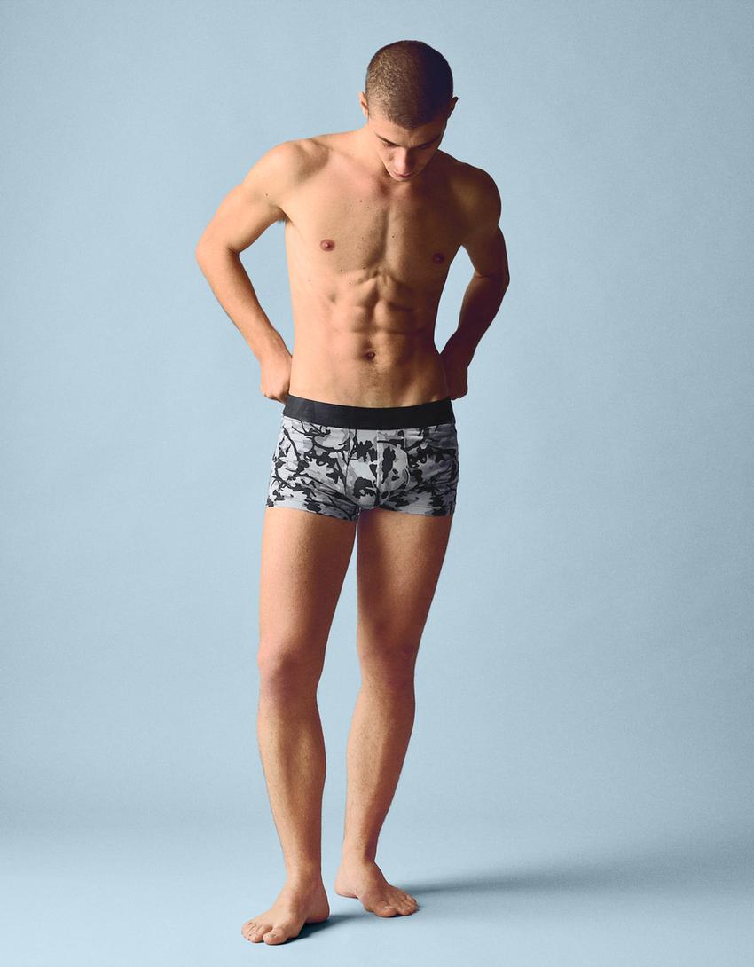 Lot de 2 boxers imprimés-Gris