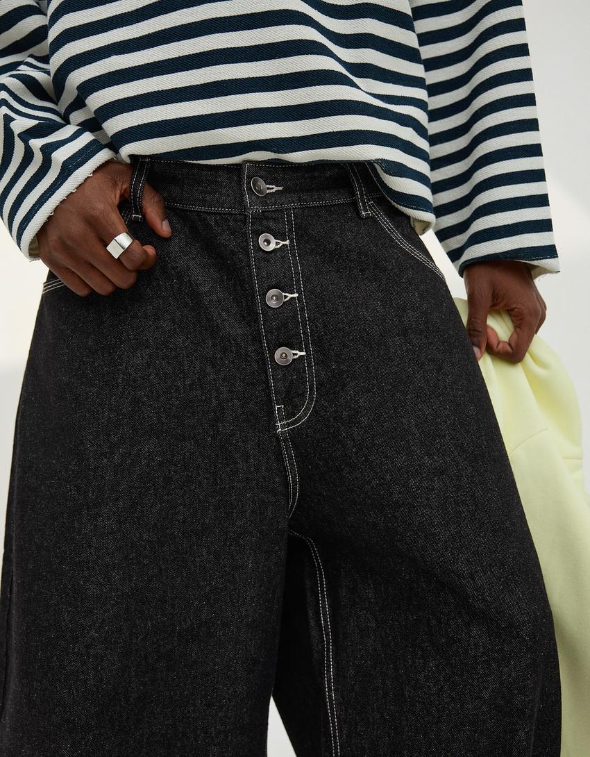 Jeans barrel-Negro