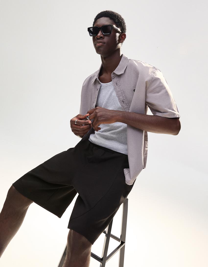 Interlock Bermuda shorts-Black