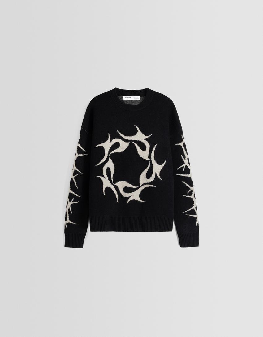 سويتر بطبعة-أسود-4