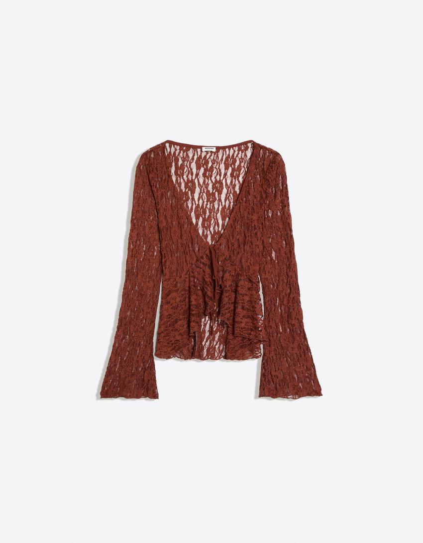 Chaqueta encaje volantes-Whisky