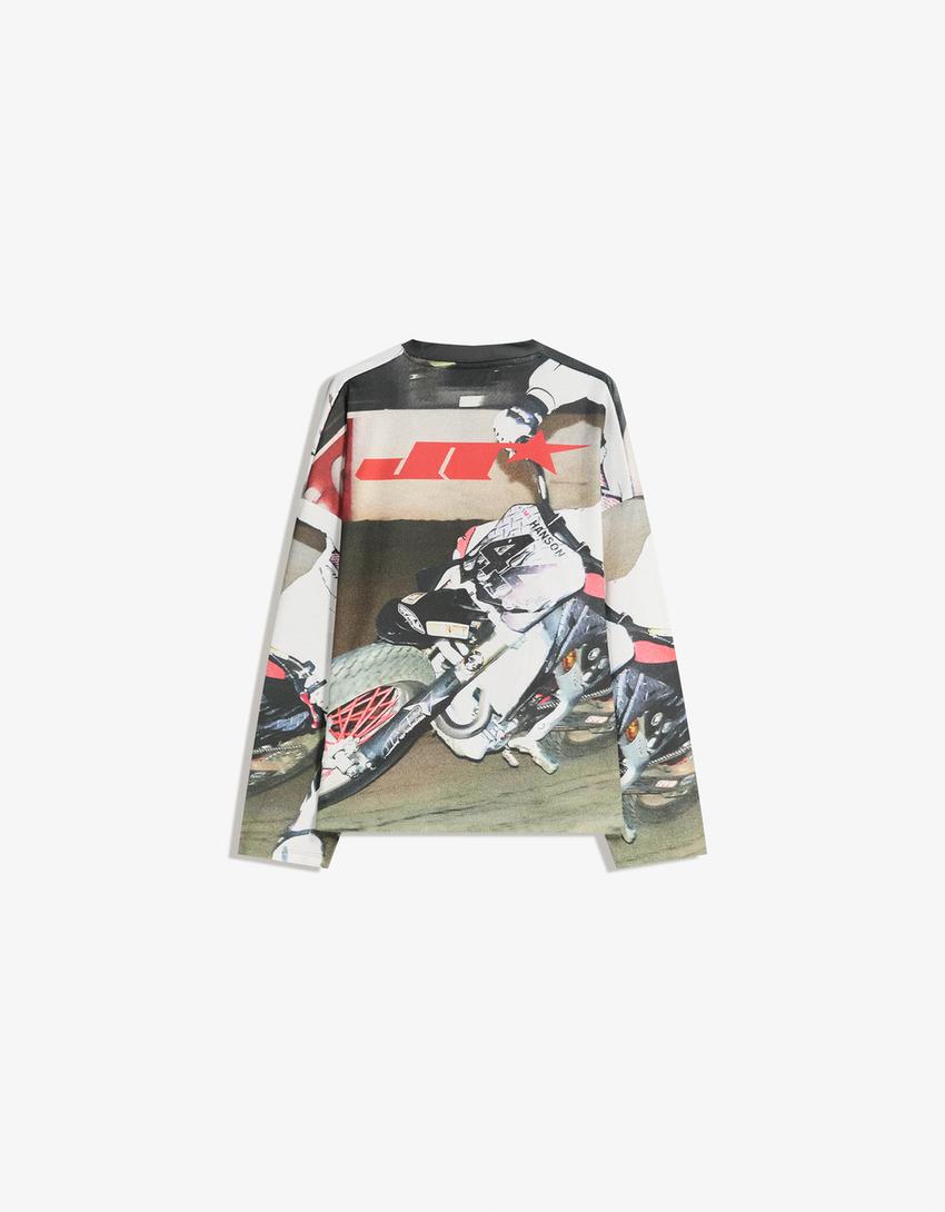 T-shirt JT Racing Honda manga comprida mesh estampado-Multicolor