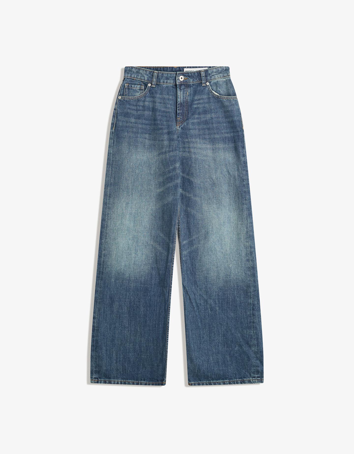 Bershka Jeans Baggy Mujer 32 Verde