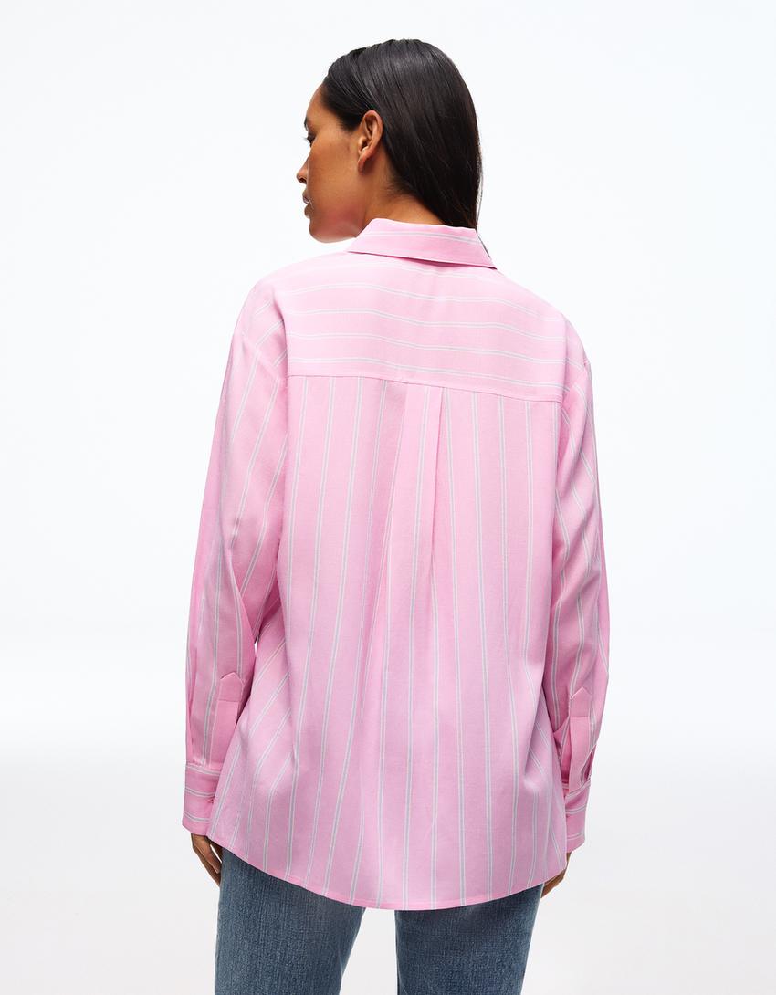 Oversize flowing shirt-Fuchsia