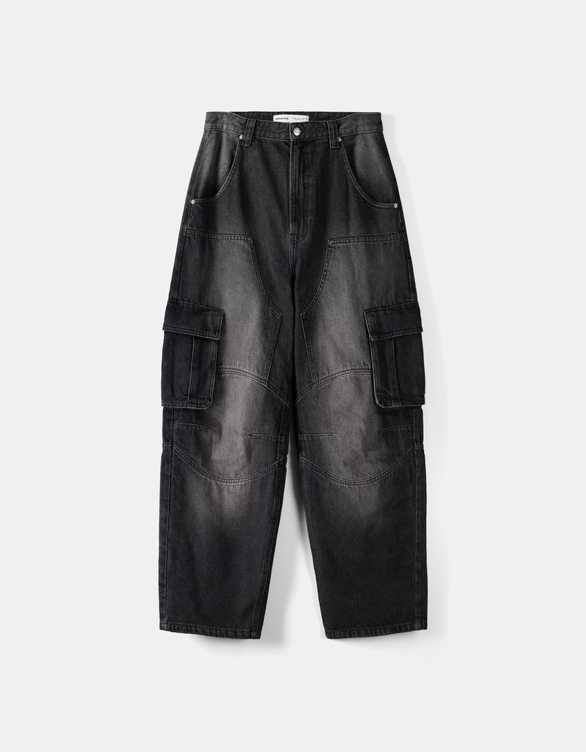 Jeans skater cargo-Preto-4