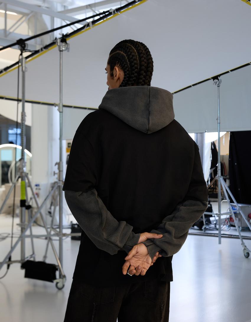 T-shirt manches courtes dragon filtre numérique-Noir