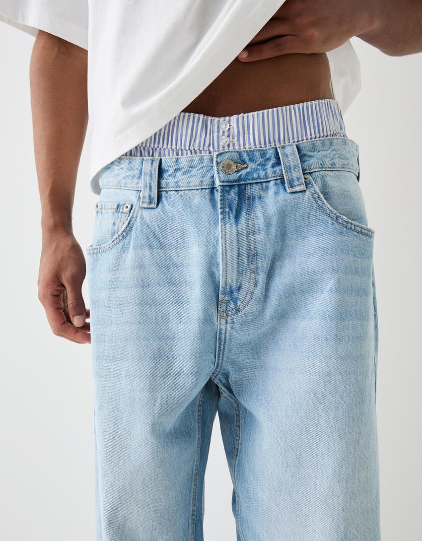 Jean baggy underwear-Bleu lavé-3