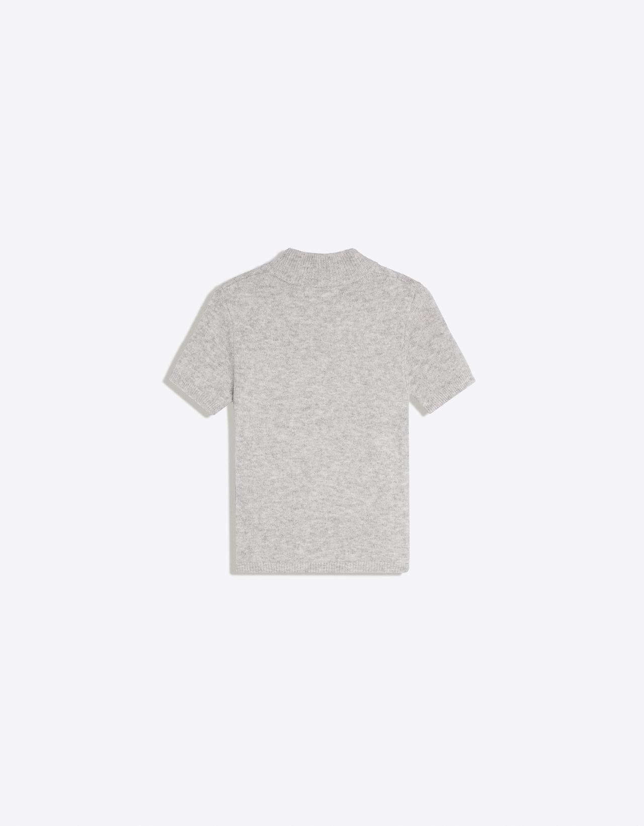Short sleeve mock turtleneck jumper — Grey