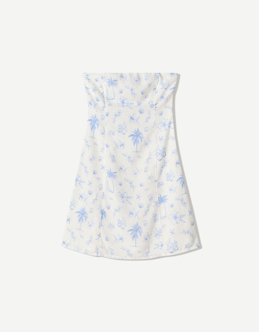 Vestido mini bandeau-Multicolor-3