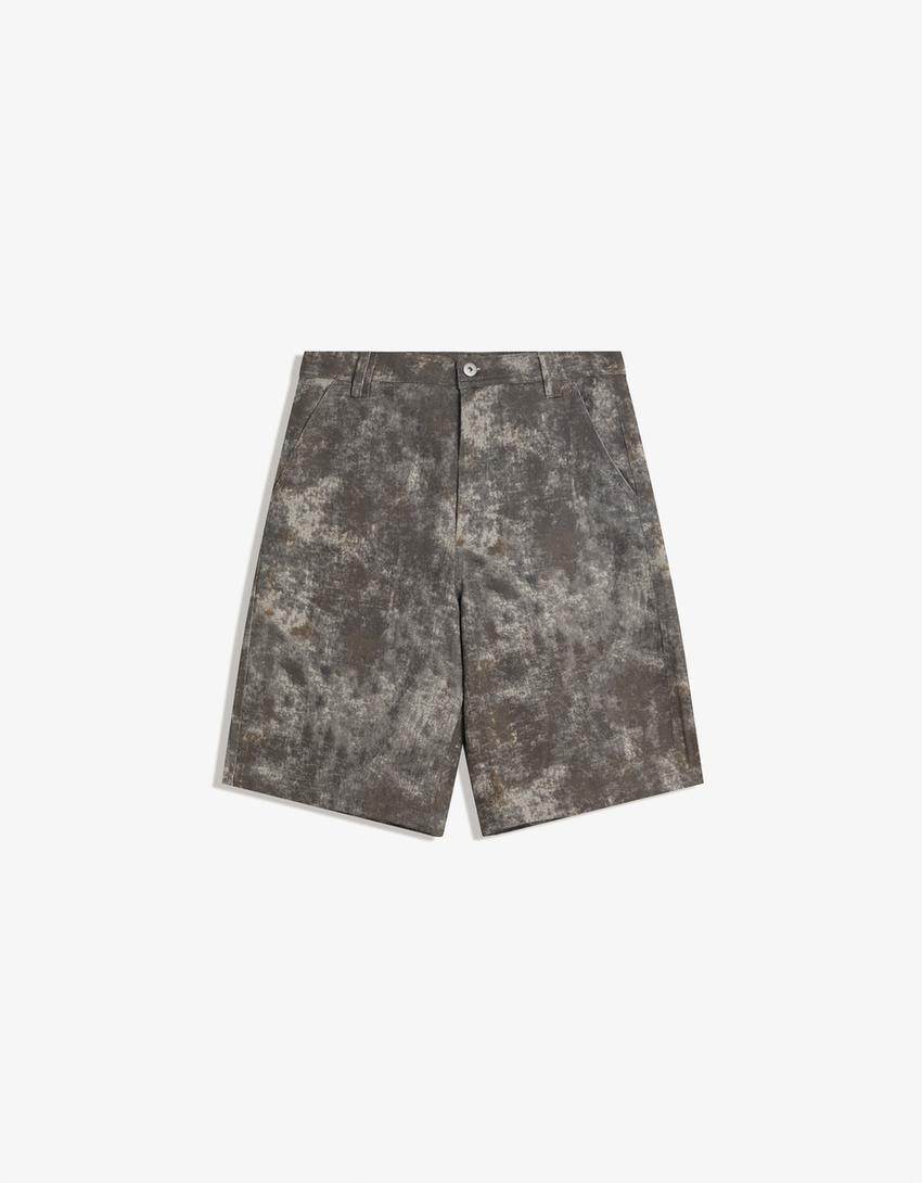 Bermuda print-Negro