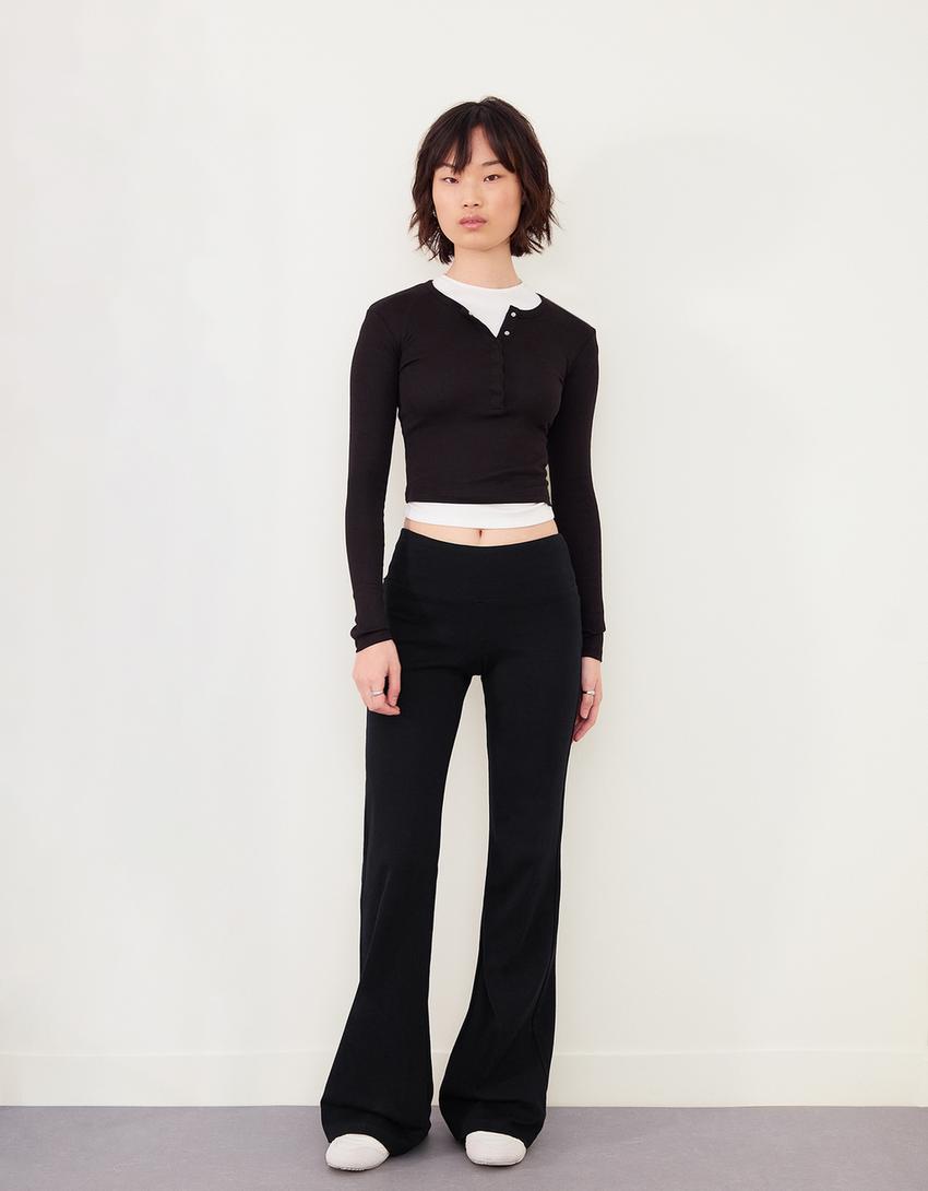 Flared broek-Zwart