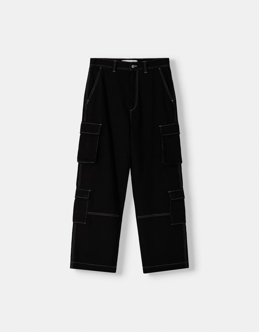 Jeans Pantalon Vaquero Negro Hombre Bershka Pantalón Negro