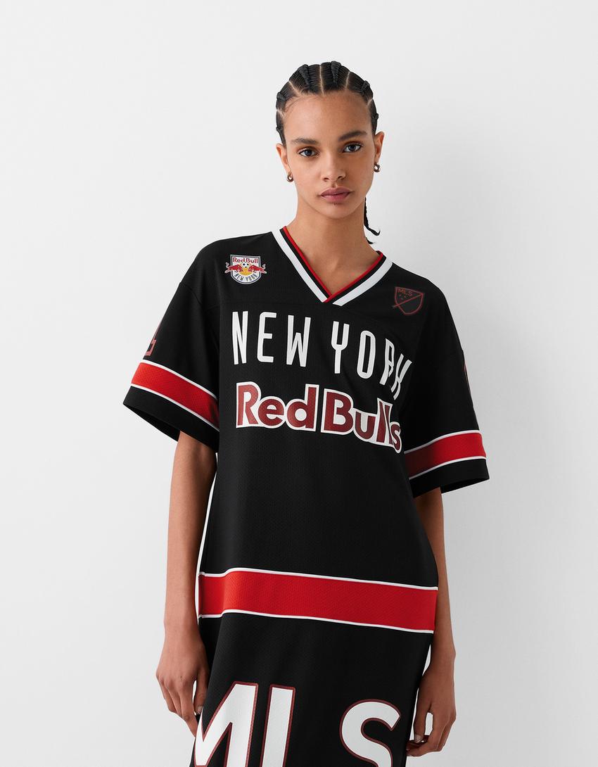 New York Red Bulls midi dress with slit-Black
