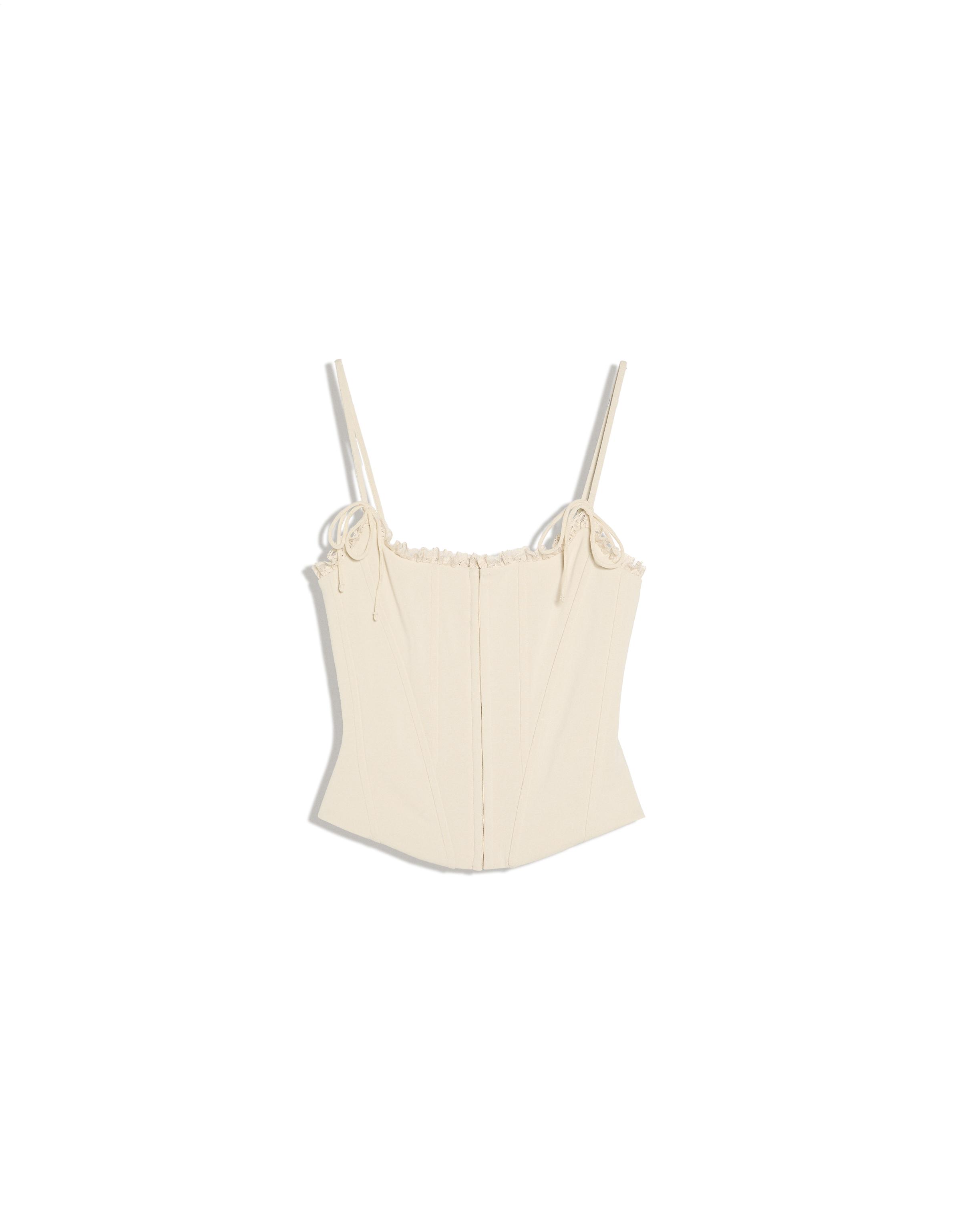 Corset top with straps — Beige