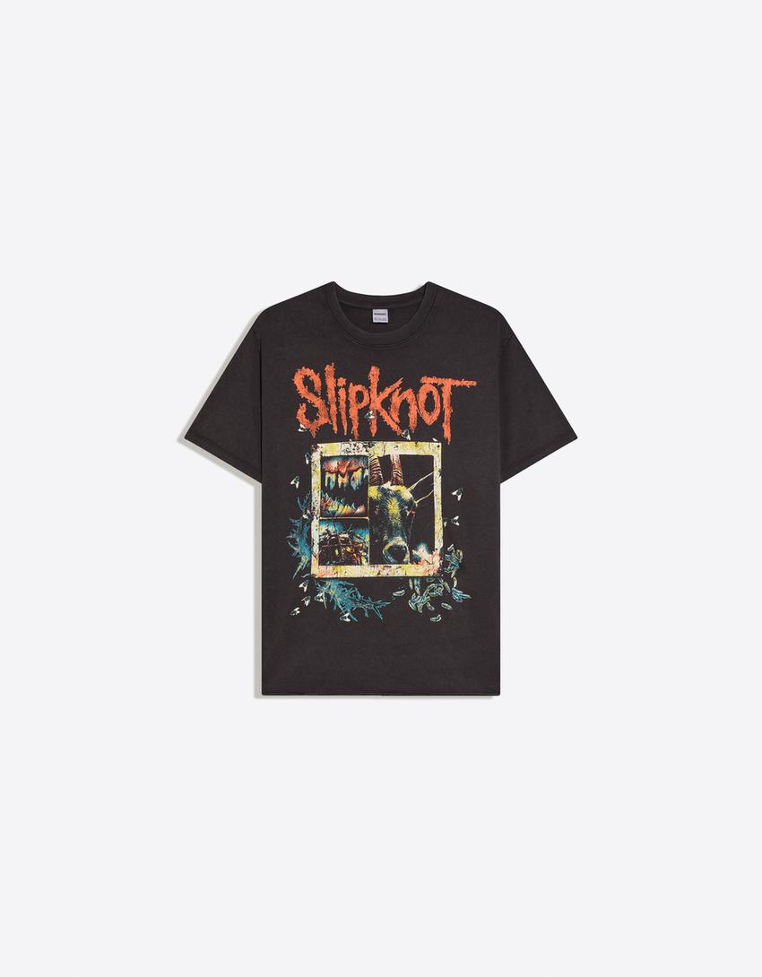 Regular fit short sleeve Slipknot T-shirt-Grey