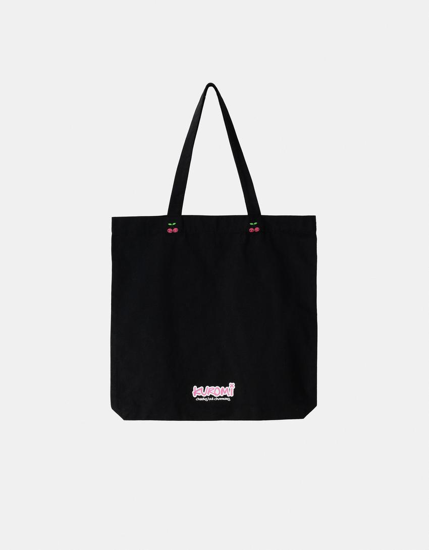 Mala tote bag Kuromi  canvas estampado-Preto-4