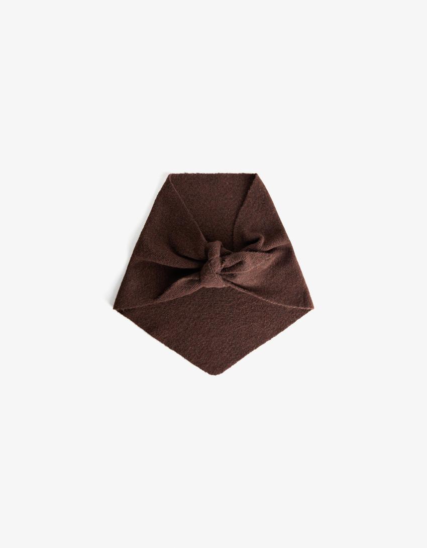Knit neckerchief-Brown