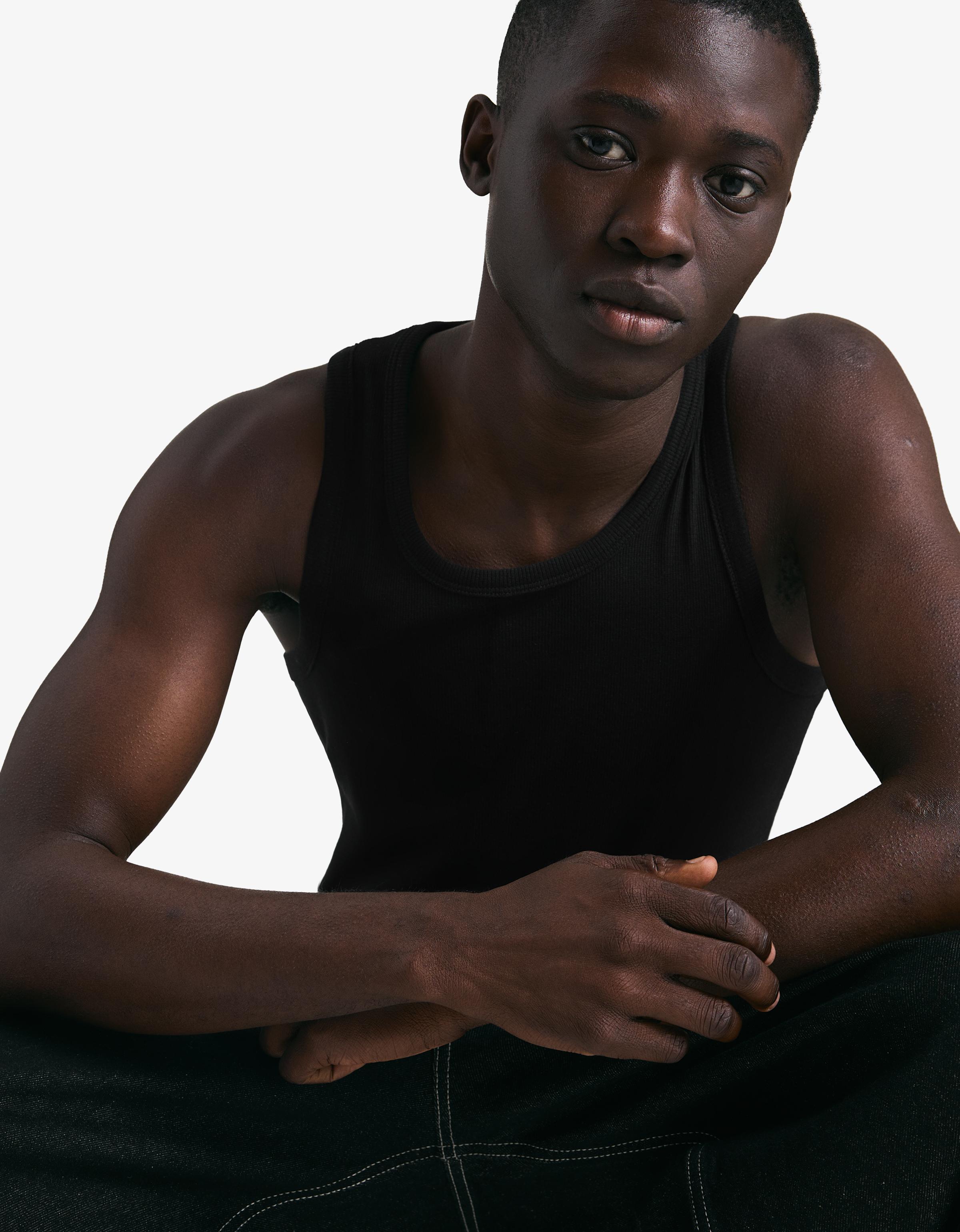 Ribbed vest top — Black