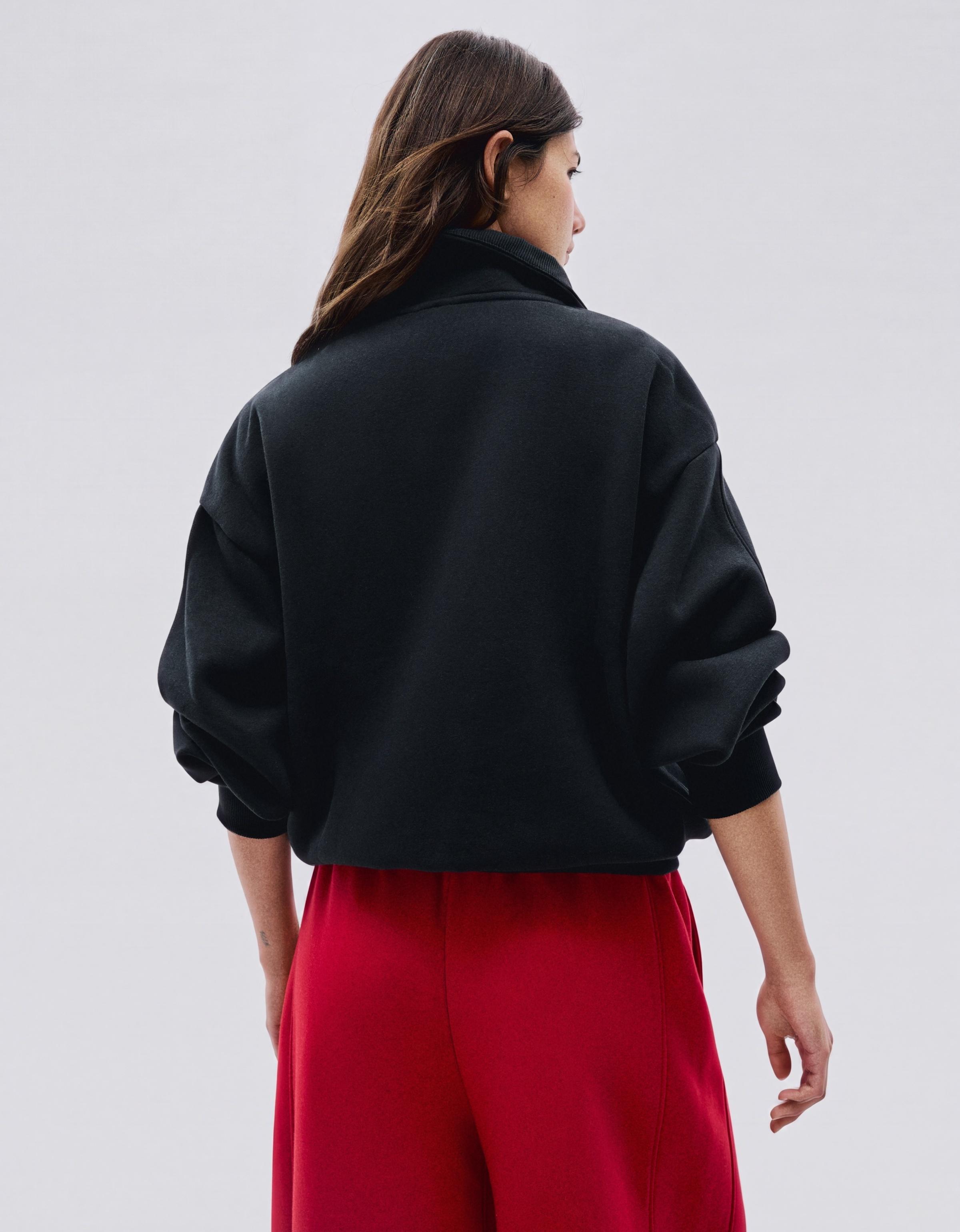 High neck zip-up sweatshirt — Navy