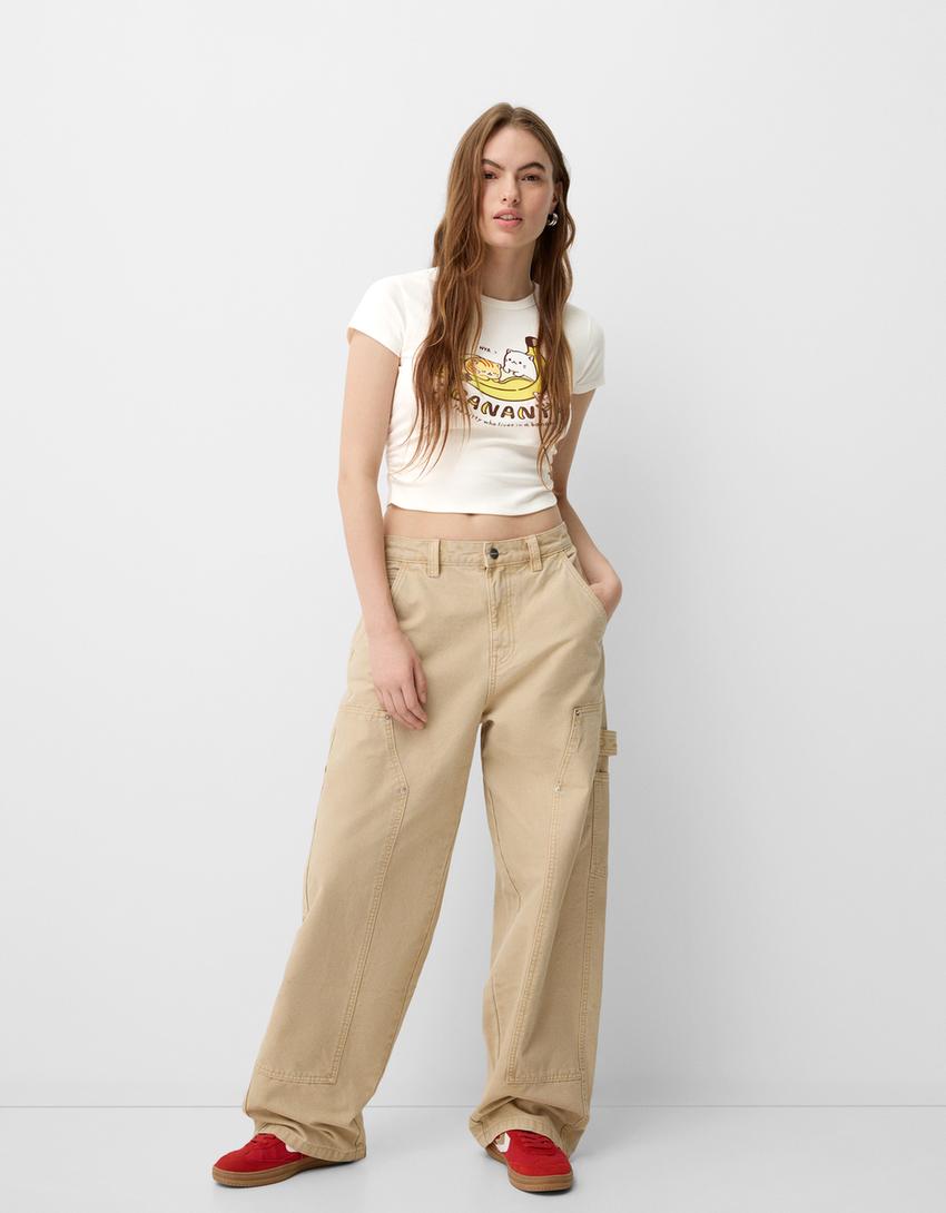 T-shirt Bananya de manga curta-Gelo-3