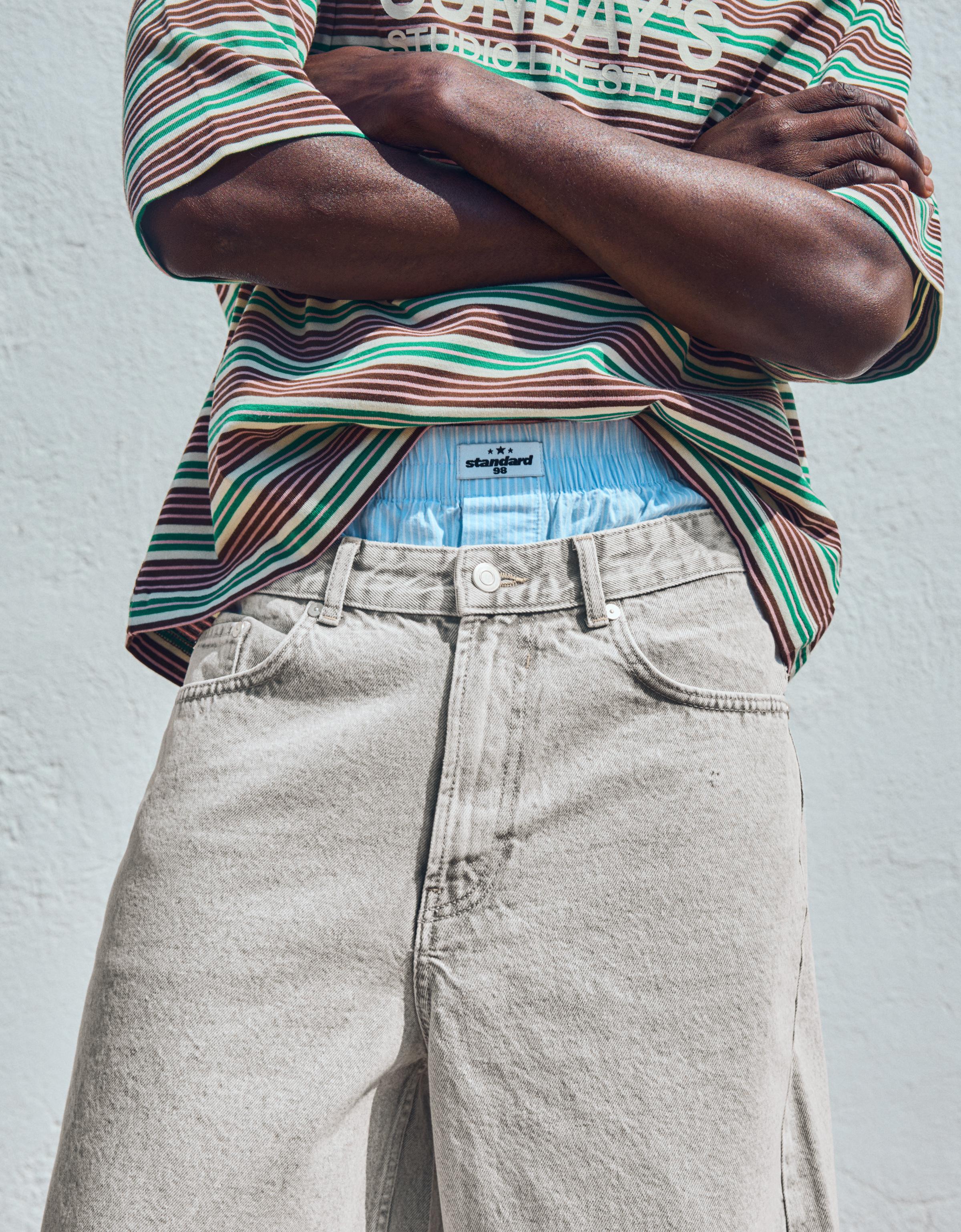 Baggy fit denim bermuda - Görsel 94