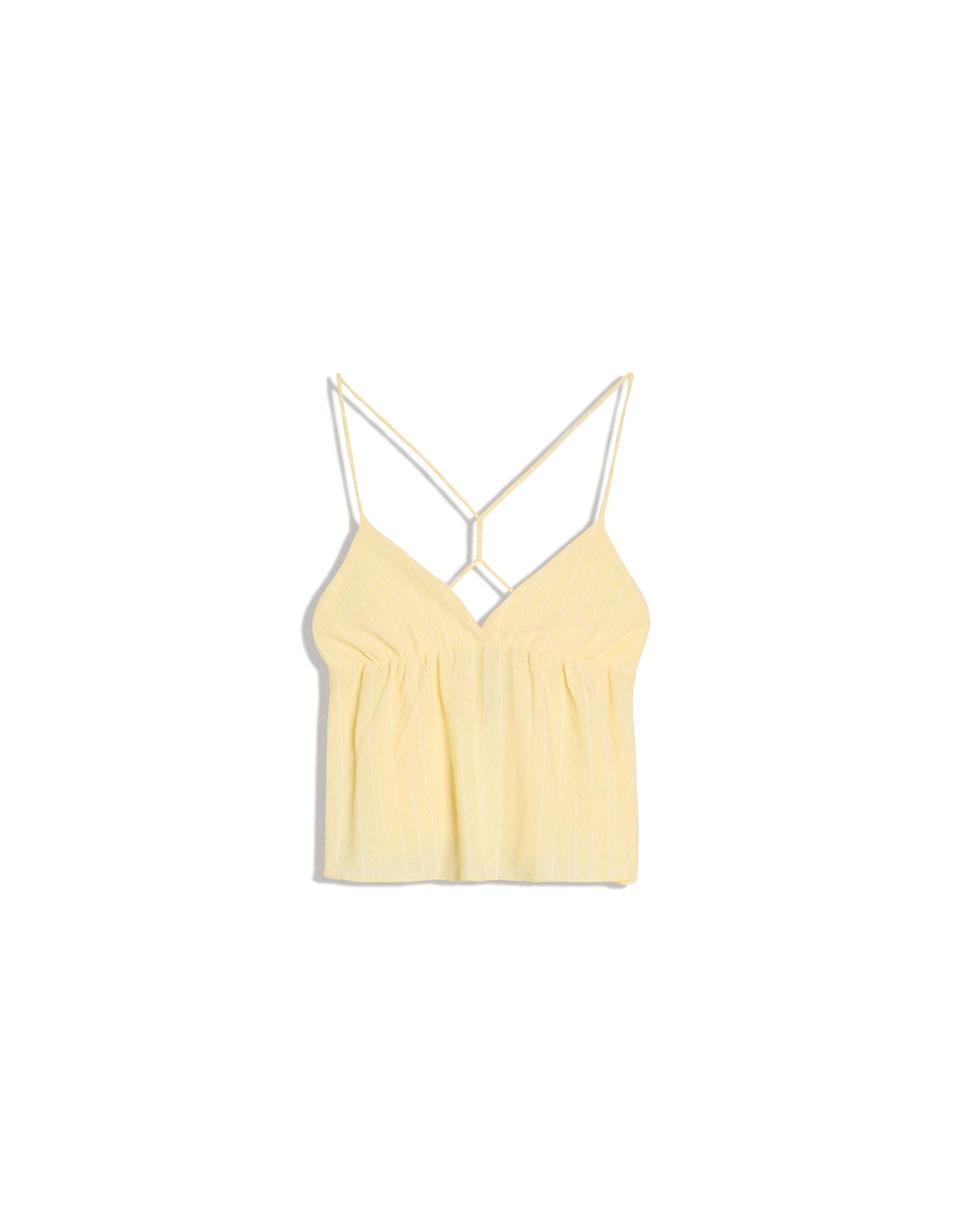 Bershka Çizgili peplum askılı bluz görsel 2