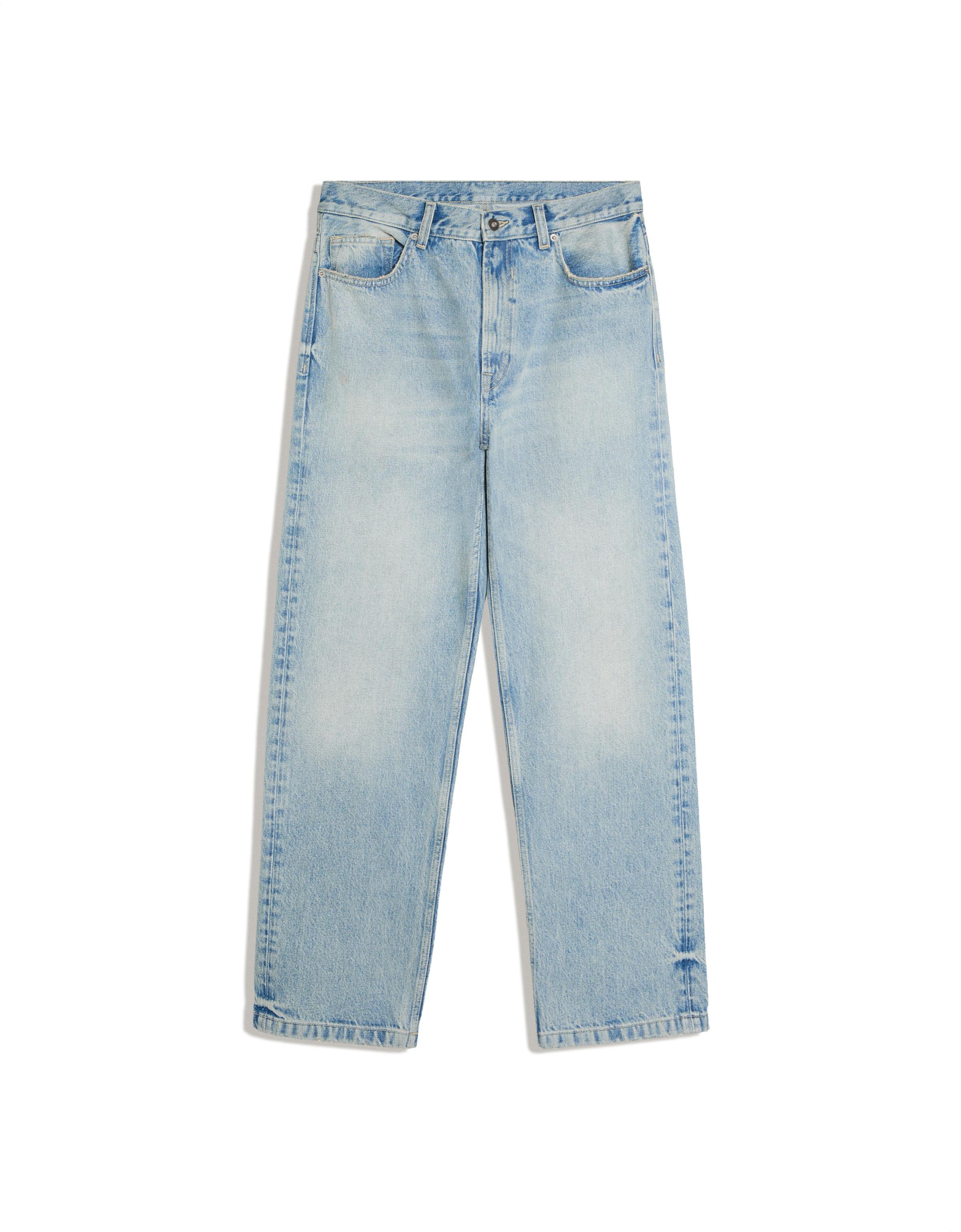 Straight wide-leg jeans — Light blue