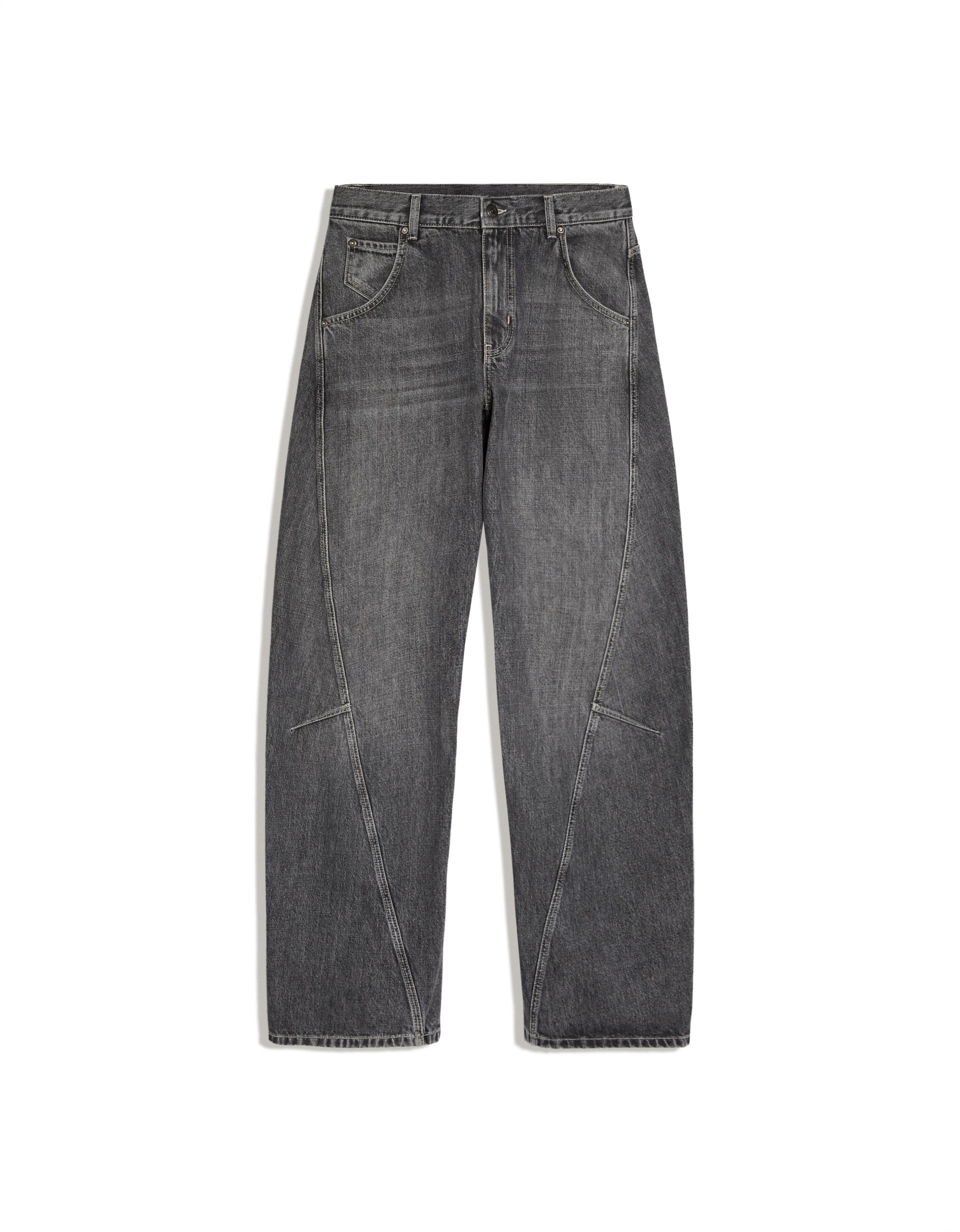 Low-rise barrel jeans — Dark grey