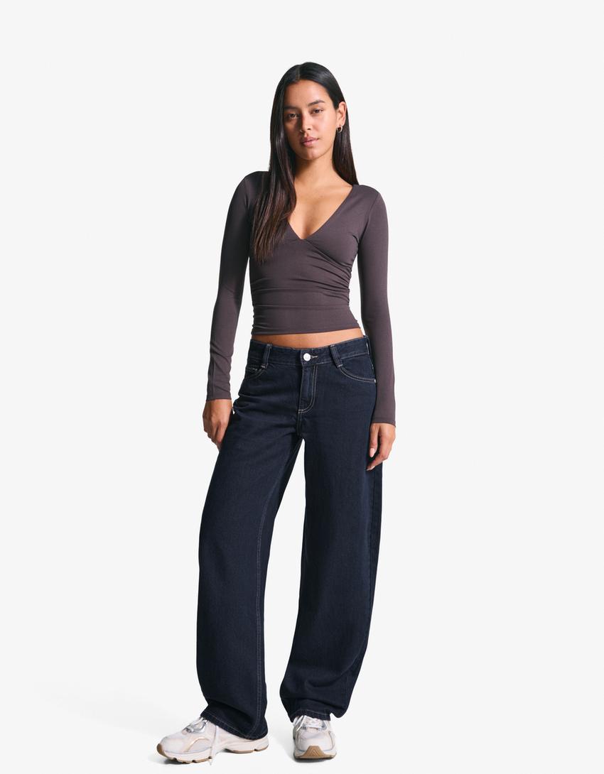 Baggy barrel jeans-Navy