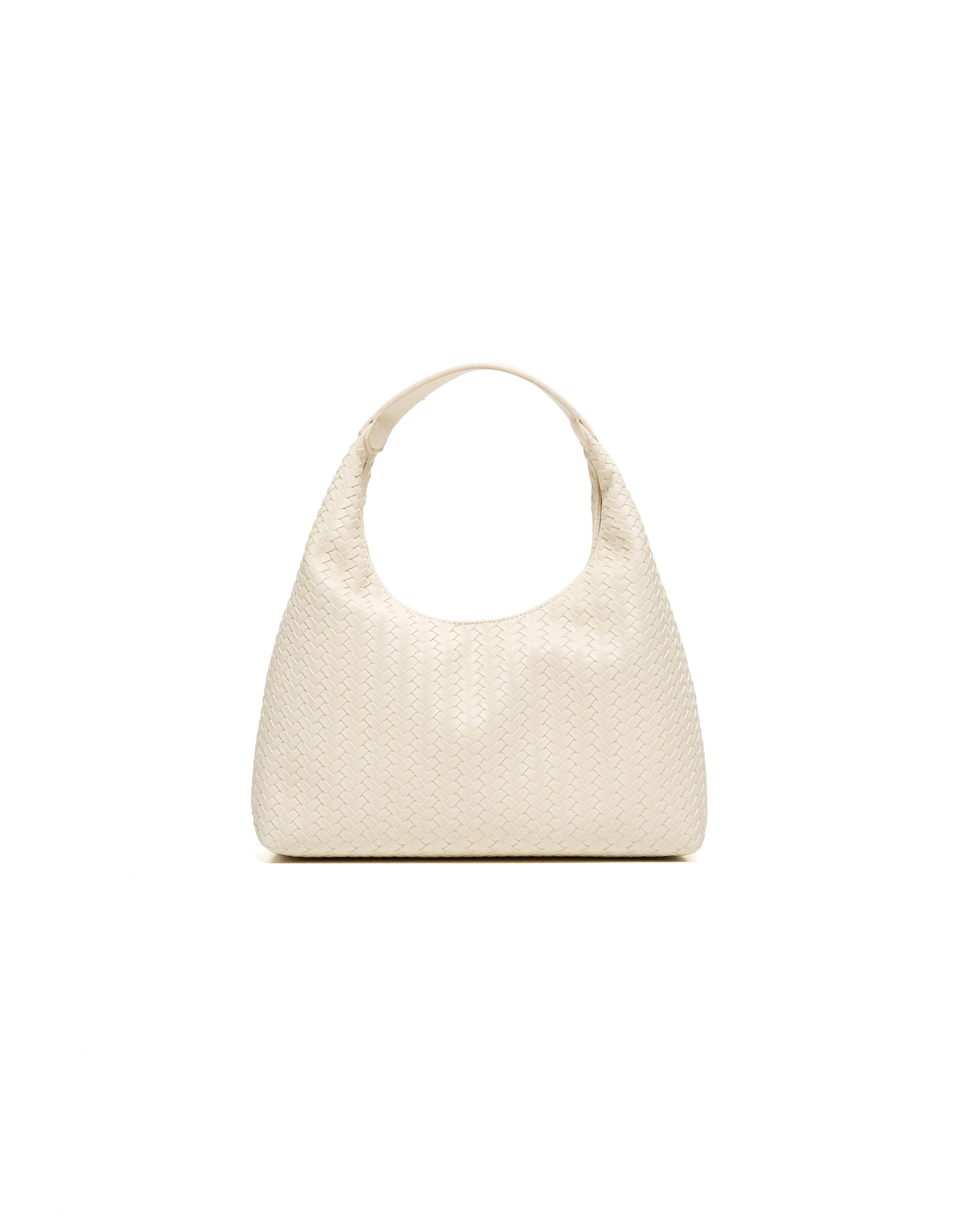 Woven bucket bag — Cream