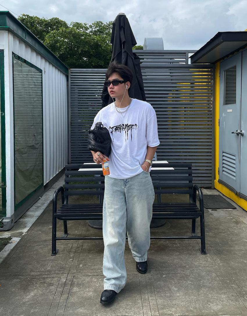 Short sleeve T-shirt with print-White-1